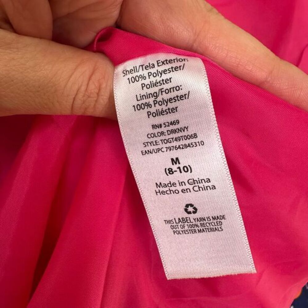 Holiday Time blue‎ pink holiday Christmas jacket blazer size medium - Picture 6 of 6